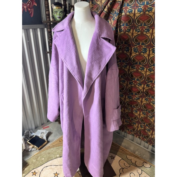 Nasty Gal Collection Purple Longline Maxi Duster Coat US 18 Oversized - Picture 1 of 4